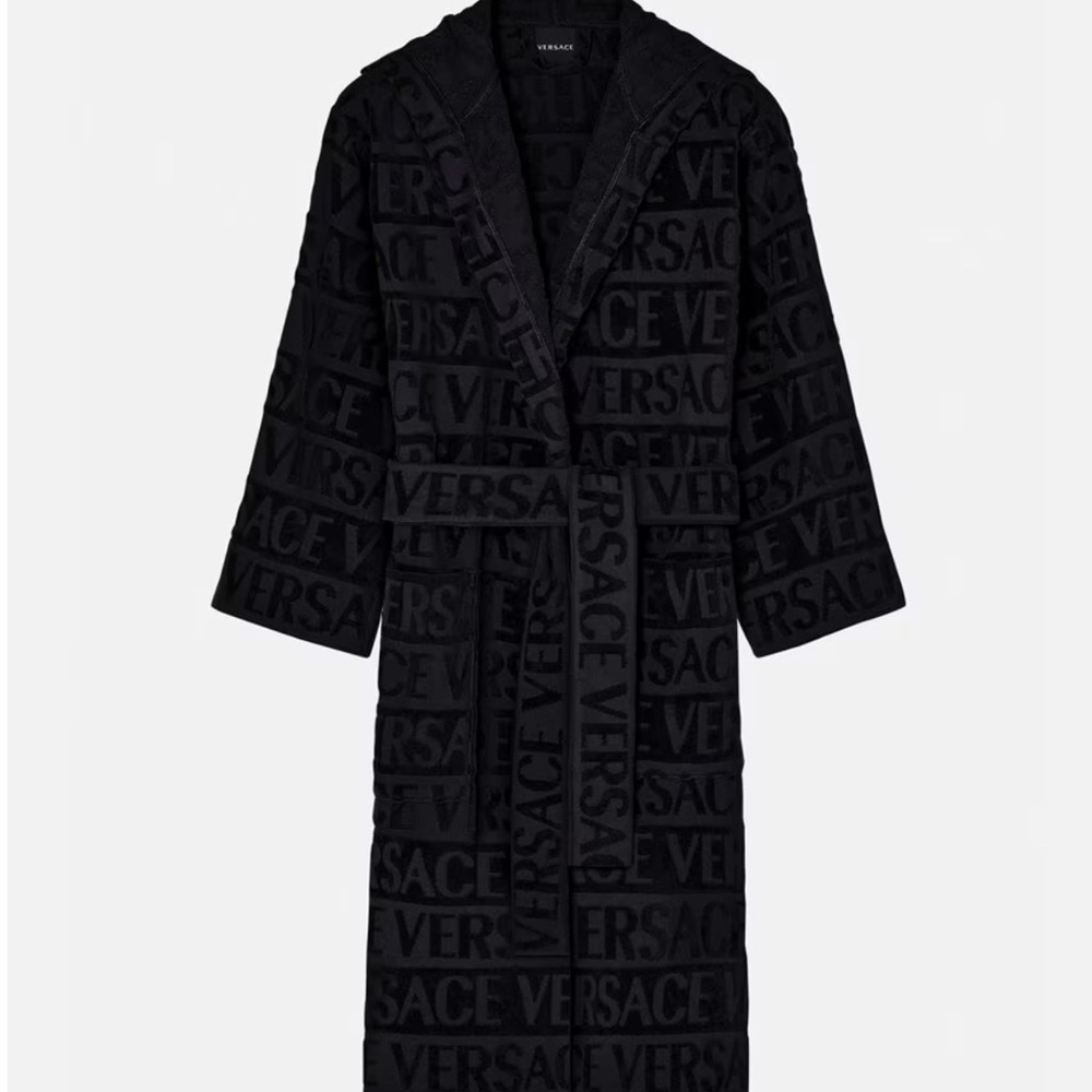 ⏰️Huge Sale: Black Versace Hooded Robe - Large - Picture 4 of 8